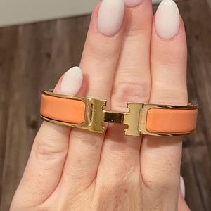Hermes H Clic Clac Bracelet Narrow Rose Gold